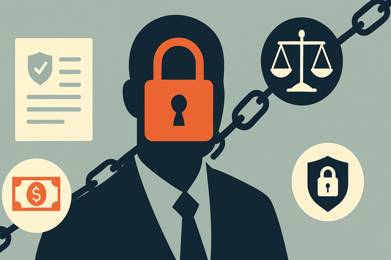 Editorial illustration for the article "Prince Group sanctions widen: OFAC adds 35 targets, FinCEN moves on H-Pay".