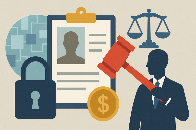 Editorial illustration for the article "The Fed's risk-based AML program rule: a higher bar for BSA citations".