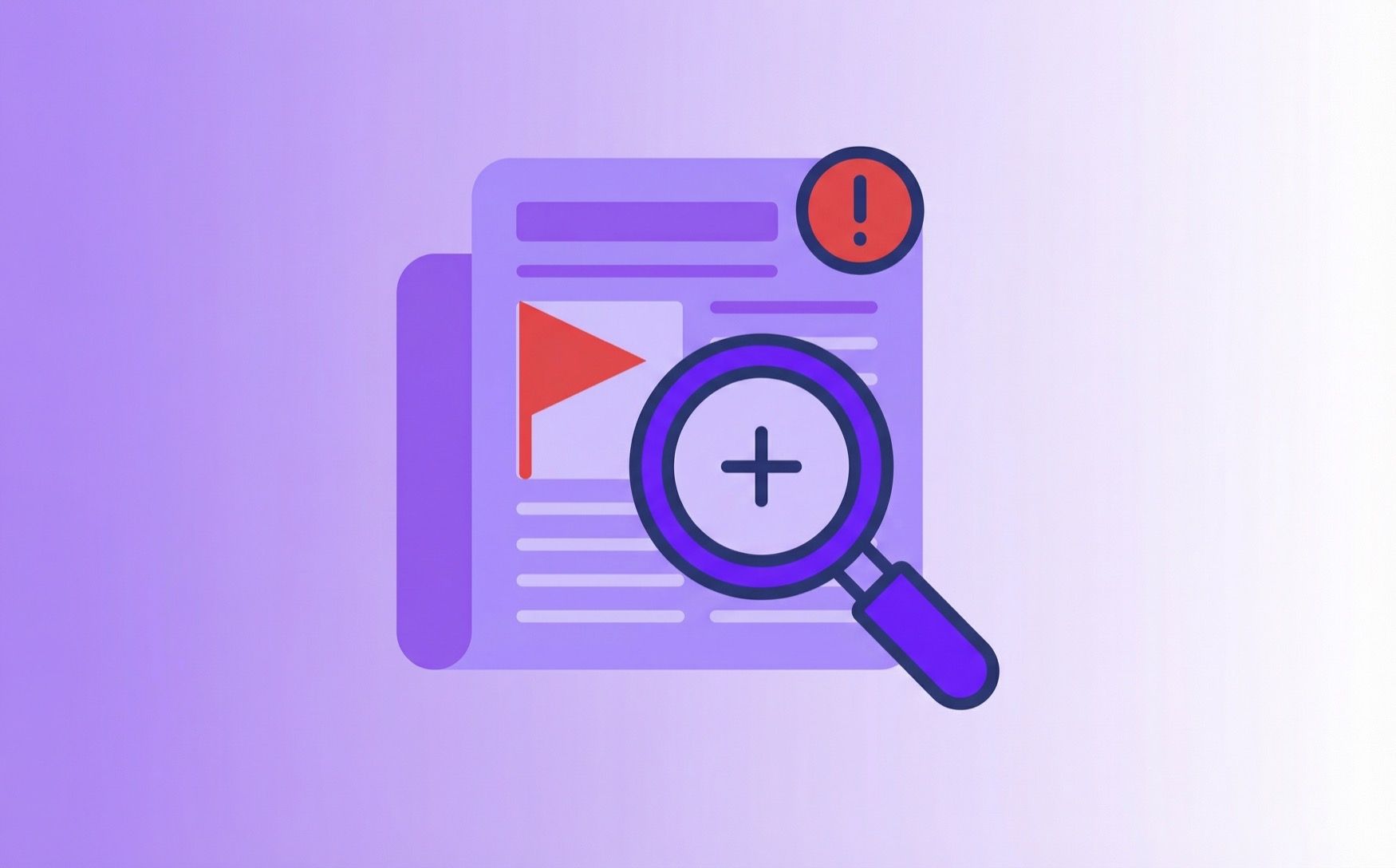 Adverse media screening AML guide 2026 — stylized magnifying glass and newspaper icon for negative news screening in compliance programs