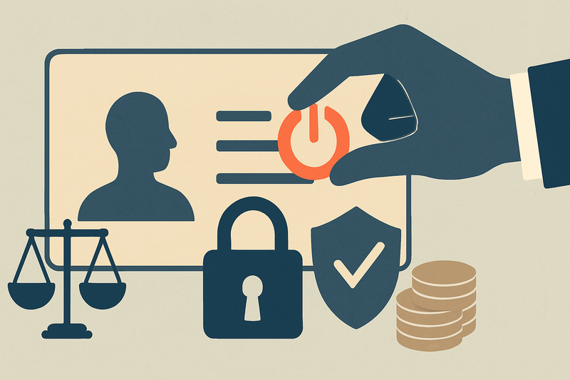 Editorial illustration for the article "Australia's IDLock will let customers switch off their own Document Verification Service checks".