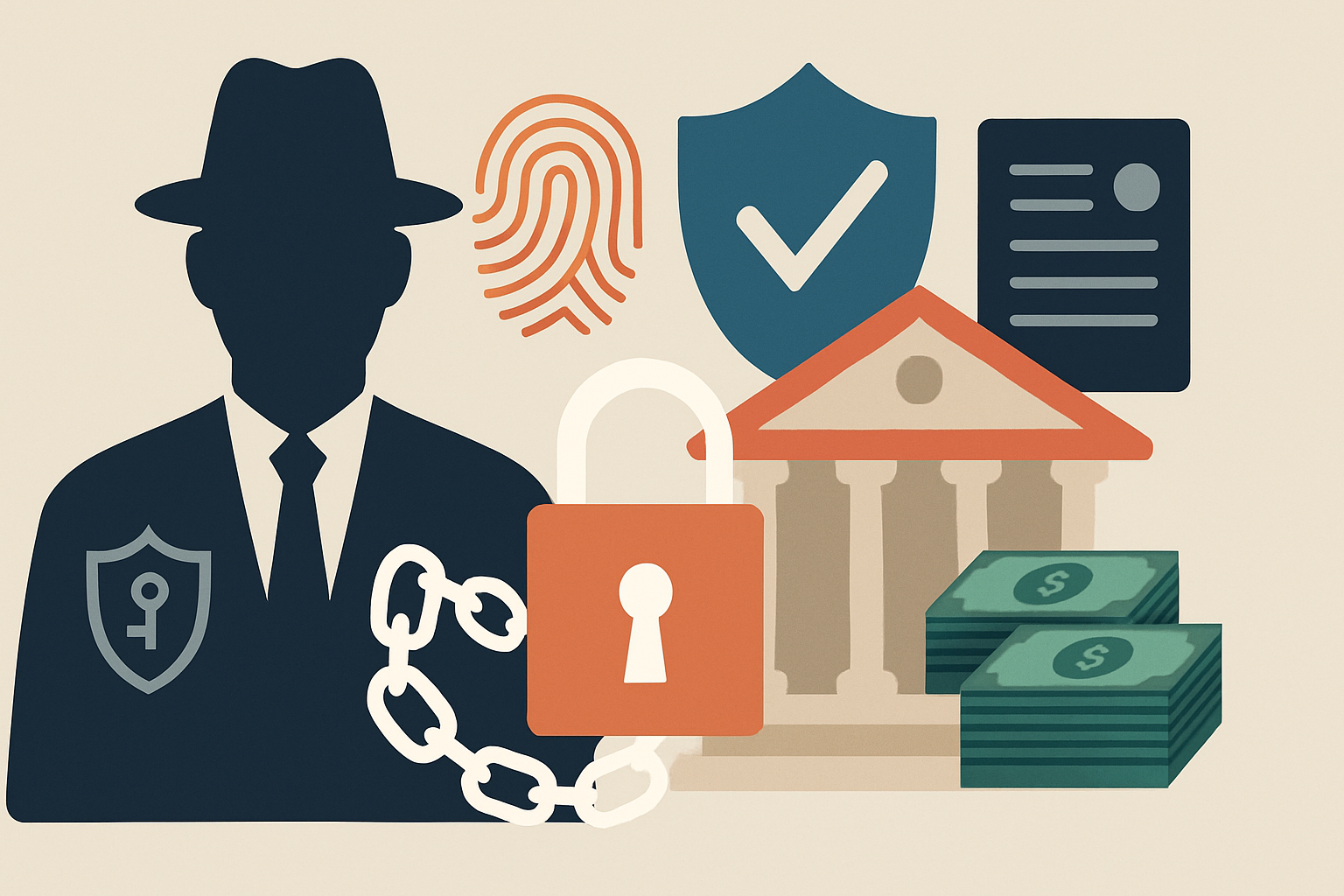 Editorial illustration for the article "CBUAE AML fine hits a foreign bank branch and its compliance chief".
