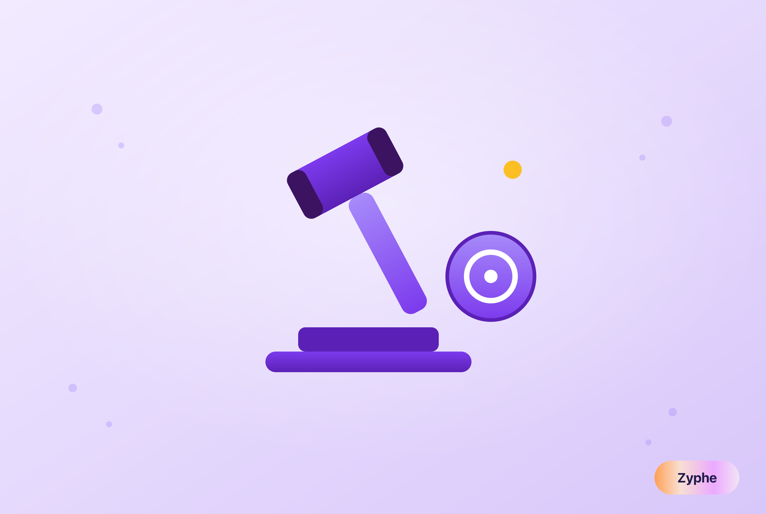 Gavel striking beside a coin, representing the Binance enforcement settlement