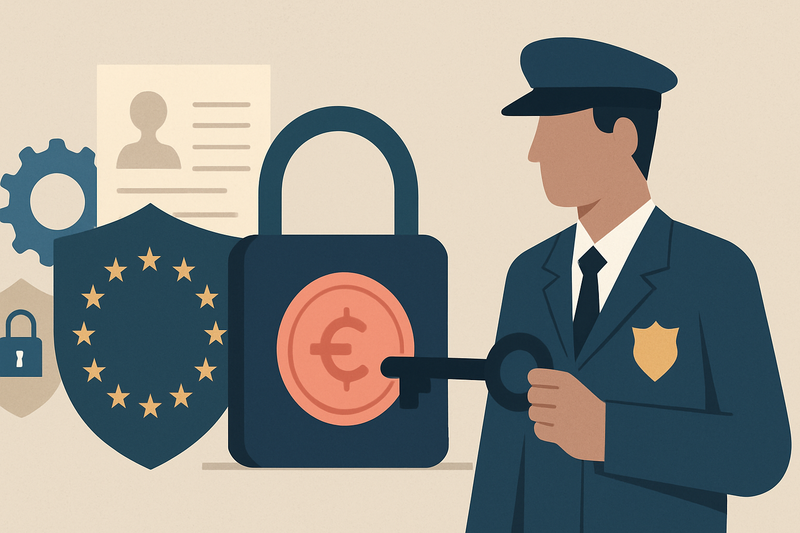 Editorial illustration for the article "Binance loses its EU market: the MiCA licence failure explained".