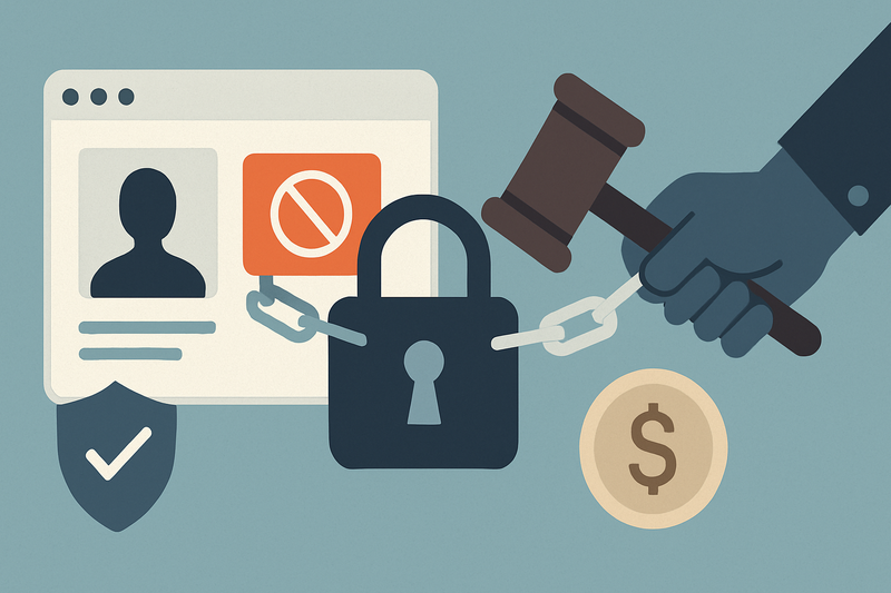 Editorial illustration for the article "Nebraska's social media age verification law blocked days before it took effect".