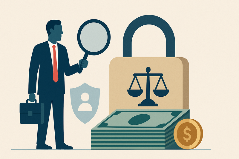 Editorial illustration for the article "The Ikano Bank AML fine: SEK 140 million for risk-assessment failures".
