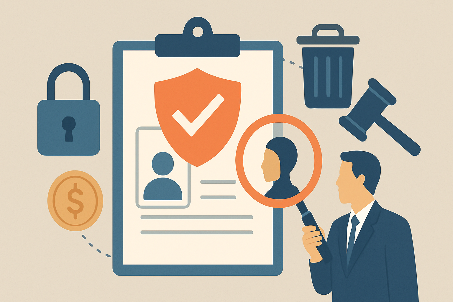 Editorial illustration for the article "Meta age assurance settlement: certified accuracy targets and a delete-by-default rule".