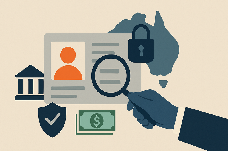 Editorial illustration for the article "Australia's tranche 2 reforms: 80,000 new firms face AML duties from 1 July 2026".