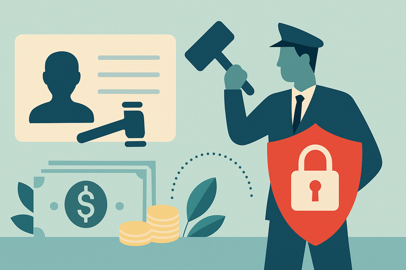Editorial illustration for the article "The UBS AML penalty: FinCEN's record action against UBS Financial Services".