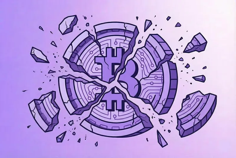 The image of a web3 coin broken.