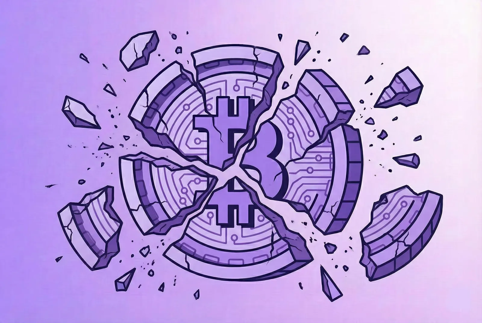 The image of a web3 coin broken.