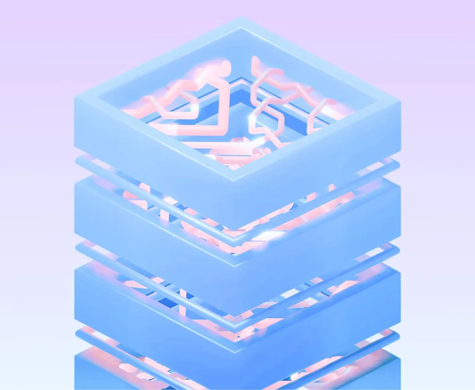 The 3D illustration of a server containing Zero Knowledge KYC.