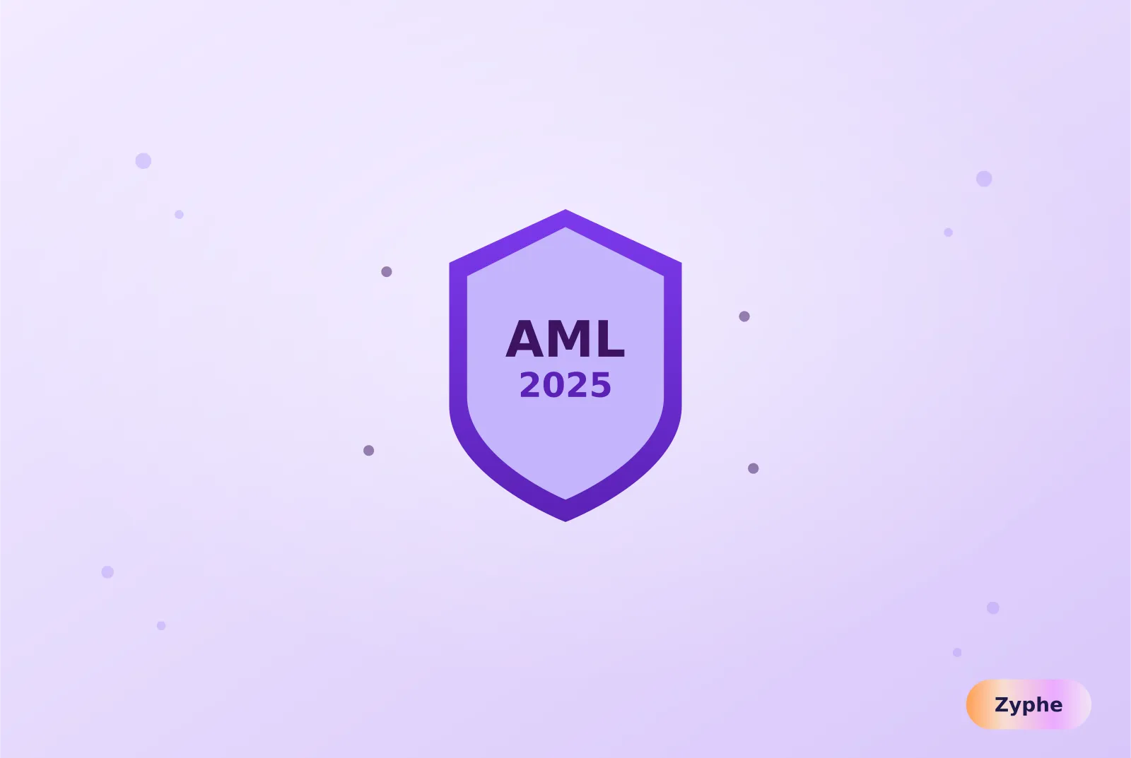 AML 2025 compliance shield with surrounding regulatory acronyms